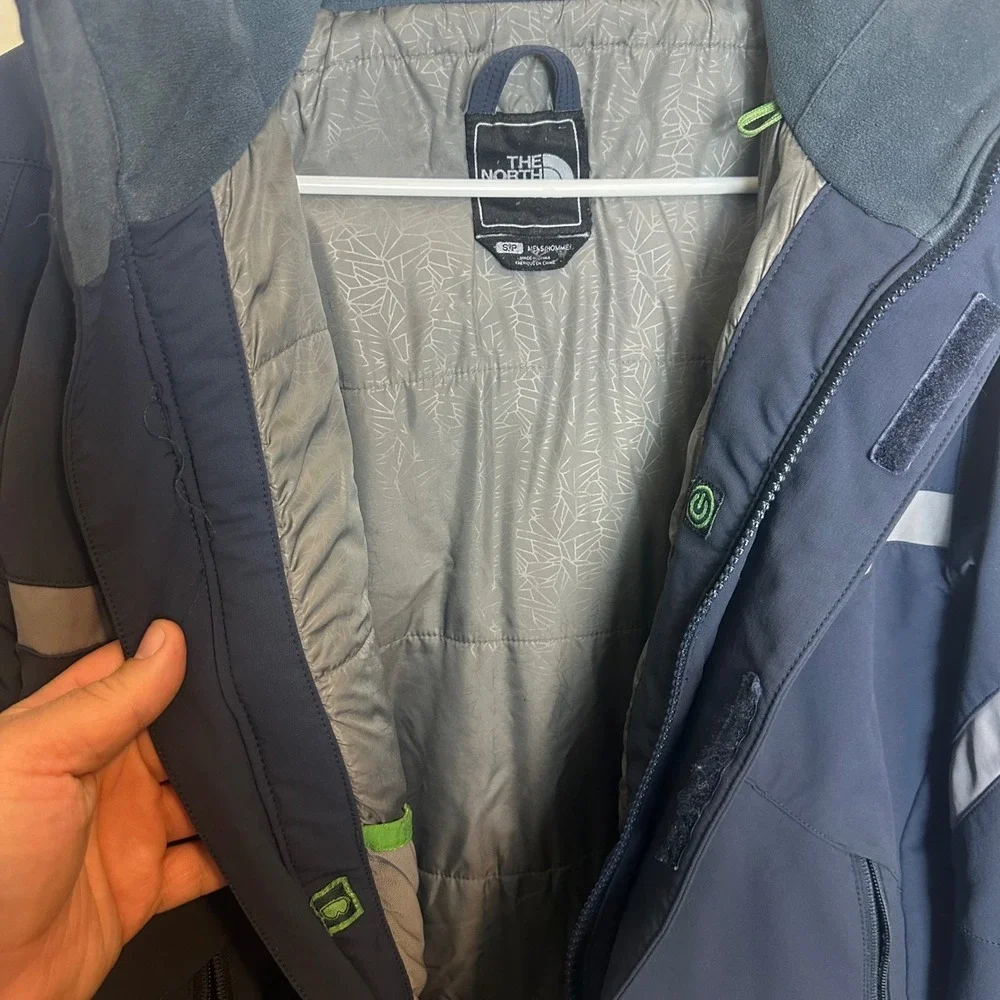 The North Face Apex Jacket Mens S Blue Zip Softshell Insulated Ski Outdoor RECCO